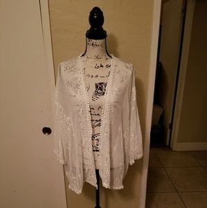 Forever 21 Lace, Chiffon, and Fringe Kimono